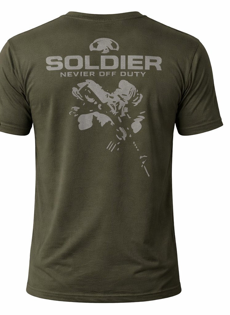 Soldier Printed Olive Green T-Shirt